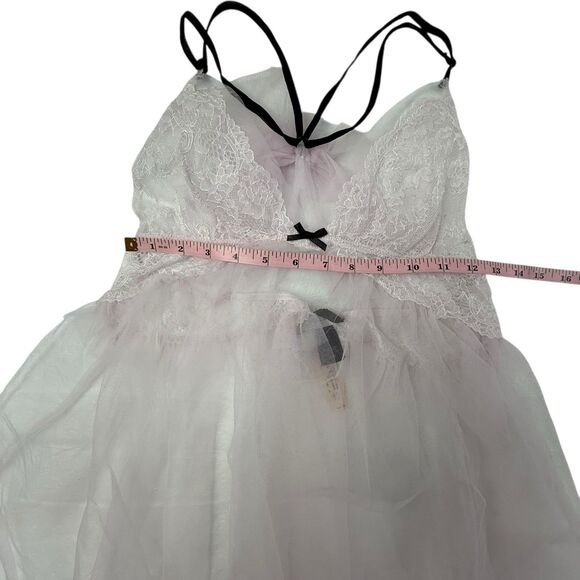 NEW Victoria's Secret Sheer Mesh Tulle Nightie Nightgown Pink Large - Picture 8 of 9